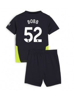 Billige Manchester City Oscar Bobb #52 Bortedraktsett Barn 2024-25 Kortermet (+ Korte bukser)